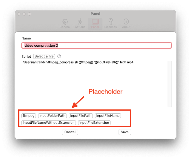 placeholder shortcuts